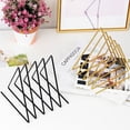 thumbnail image 4 of Wrought Iron Triangle Bookshelf Home Desktop File Magazine Sorter Organizer Study Room Office Newspaper Storage Rack Black, 4 of 7