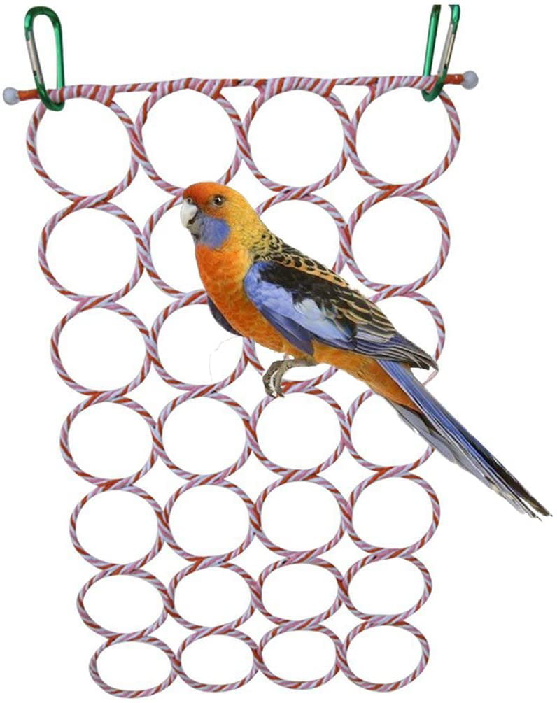 Colorful Cotton Rope Bird Chew Toy for Parrot Budgie Parakeet Cockatiel Conure Lovebird Finch Canary Cockatoo African Grey Macaw Eclectus  Cage
