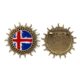 thumbnail image 1 of Resumen de patron de la bandera de Islandia Pin de gancho de metal vintage con forma de sol Unbranded M, 1 of 3