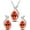 Orange, variant on Teardrop Crystal Jewelry Set, Pendant Necklace Drop Dangle Earrings for Women