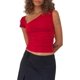 thumbnail image 3 of Y2k Camiseta básica de manga corta para mujer, camiseta sexy ajustada, cuello cuadrado, para salir de calle, 3 of 5