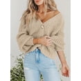 thumbnail image 2 of Cardigan PRETTYGARDEN, suéter de punto con cuello en V y botones para mujer, 2 of 9