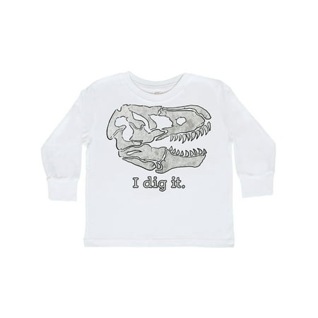 

Inktastic I Dig It with Tyrannosaurs Rex Skull Gift Toddler Boy or Toddler Girl Long Sleeve T-Shirt