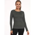 thumbnail image 2 of NELEUS Women's Stretch Thermal Warm Shirts Long Sleeve Workout Tops Running Athletic Base Layer,Dark Gray,US Size L, 2 of 8
