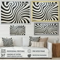 thumbnail image 4 of Designart "Optical Art dreaming black and white" Modern Floater Framed Canvas Print, 4 of 7