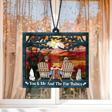 Couple Suncatcher - Custom Camping Couple Wedding Gift Anniversary Keepsake & Engagement Gift Personalized Couple Gift Idea