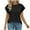 Black, variant on Wyobmus Womens Tops Summer Ruffled Short Sleeve Casual T Shirts Trendy Crewneck Casual Loose Comfy Solid Color Basic Tees Beige