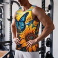 thumbnail image 5 of Salouo Colorful Cloud Butterfly Sunflower for Men's Tank Tops,Sleeveless Muscle Shirts for Men Quick Dry Workout Tank Top Gym Muscle Tee Fitness Bodybuilding Sleeveless T Shirt-4X-Large, 5 of 7