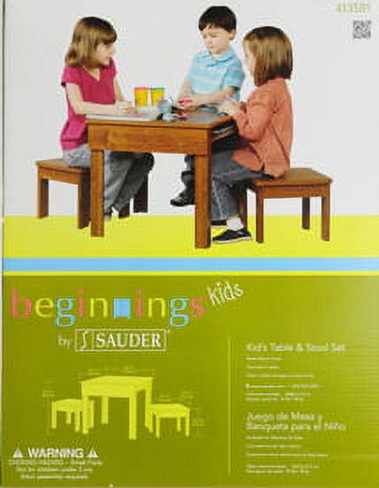 Sauder Beginnings Kids Table and Stool Set, Alder Finish - image 2 of 5