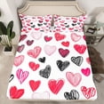thumbnail image 2 of Homewish Graffiti Loves Pattern Queen Sheet Sets,Happy Valentine'S Day Flat Sheet,Red White Black Queen Fitted Sheet For Girls Kids,Super Cozy Room Decor,4-Piece, 2 of 7