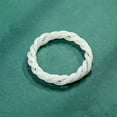 thumbnail image 3 of HOOUN Natural White Jade Bangle Women Lucky Hollow Spiral Twist Bracelet, 3 of 5
