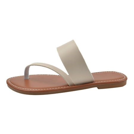 

Sandals Women Wide Width Comfortable Slippers Fashion New Pattern Solid Color Set Toe Asymmetric Design Flat Bottom Comfortable Non Slip Shoes Shoes For Womens Fashion