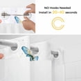 thumbnail image 2 of Butterfly Book No Hooks Shower Curtain with Snap-in Liner Spring Flowers Shower Curtains for Bathroom, Waterproof, Easy Install, Washable 66"x72", 2 of 9