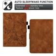 thumbnail image 4 of ELEHOLD Flip Folio Leather Case for Kindle 11th Generation (2022),Butterflies Tower Pattern Card Slots Auto Wake/Sleep Kickstand Function Multi-Functional Protective Shockproof Slim Case,Brown, 4 of 8