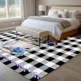 thumbnail image 4 of 5'x7' Area Rugs for Living Room Bedroom, Easter Washable Rug Carpet Runner Indoor Outdoor, Spring Bunny Botanical Blooms Flowers Black Plaid Non Slip Floor Mats Area Rug for Kitchen, Nursery, 4 of 8