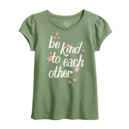 

Jumping Beans Toddler Girl s Green Be Kind 2 Each Other Tee 24M