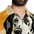 thumbnail image 5 of Spotted Dog Men's Short Sleeve Button Down Poplin Hawaiian Shirt for Summer Beach, Casual Printed Unisex Style, 5 of 6
