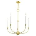 thumbnail image 3 of Livex Lighting  5-light Satin Brass Chandelier, 46065-12 - 24" Dia x 28" H, 3 of 5