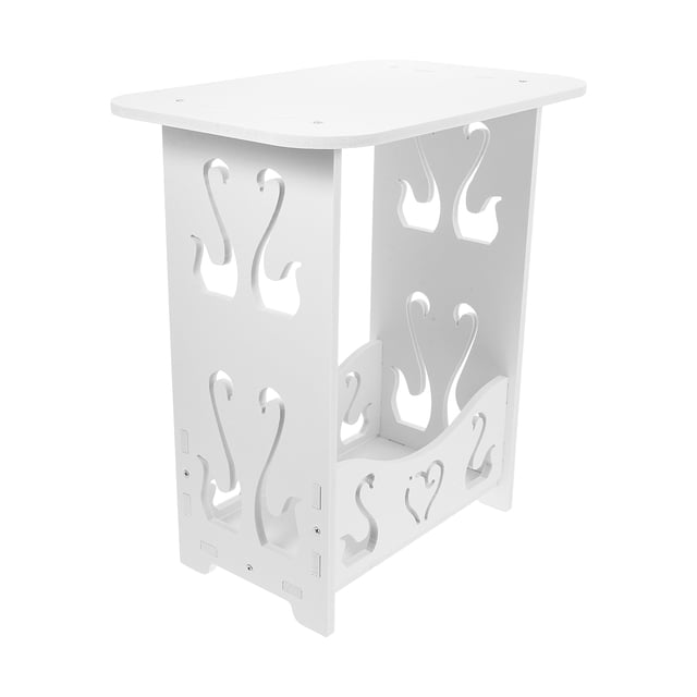 KAKOWELY vanity shelf End Table Bedside Nightstand 2-tier Wood Counter 15.7 Inch Bathroom Mini Desk Countertop Standing Rack Vanity Shelf For Kitchen Office Organizer Makeup Stand