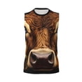 thumbnail image 6 of Lsque Sunflower Butterfly Cow Print Men's Cotton Blend Sleeveless Muscle Shirts (S-3XL)- Moisture Wicking, Odor Protection, UPF 30+,3X-Large, 6 of 8