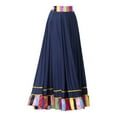 thumbnail image 4 of Flowy Satin Dance Skirts Womens Folk Dance Skirt Big Swing Long Skirts Ruffled Flared Maxi Skirts For Dance Performance Costume, 4 of 6