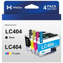 LC404 Ink Cartridge for Brother LC404 LC-404 ink for Brother MFC-J1205W MFC-J1215W MFC-J1205W Printer (Black Cyan Magenta Yellow, 4 Pack)