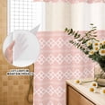 thumbnail image 3 of No Hook Shower Curtain, Pink Boho Shower Curtains for Bathroom with See Through Top Window, Vintage Ethnic Tribe Abstract Art Waterproof & Washable Bath Curtain Stall 48"x72", 3 of 9