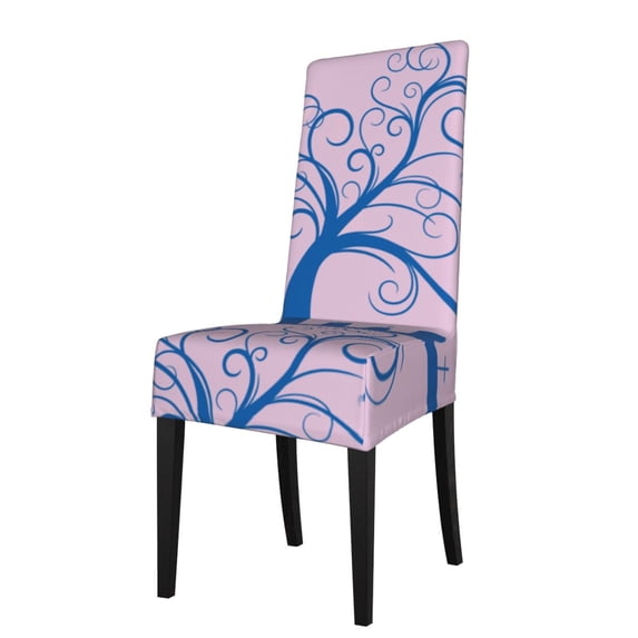 Tree Gruesome Halloween Dining Chair Slipcovers Chair Protectors Seat Covers For Dining Room Hotel Kitchen Pink