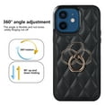 thumbnail image 2 of Dteck Case for iPhone 12 6.1-inch,Shockproof Leather Grid Case 360°Rotatable Ring Holder Kickstand Hybrid Rubber Cover,Black, 2 of 8