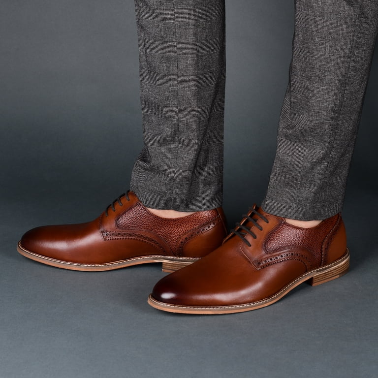 Thomas & Vine Clayton Mens Shoes Sz 11 Cognac Leather Plain Toe Brogue Derby THOMAS & VINE Men main image 2