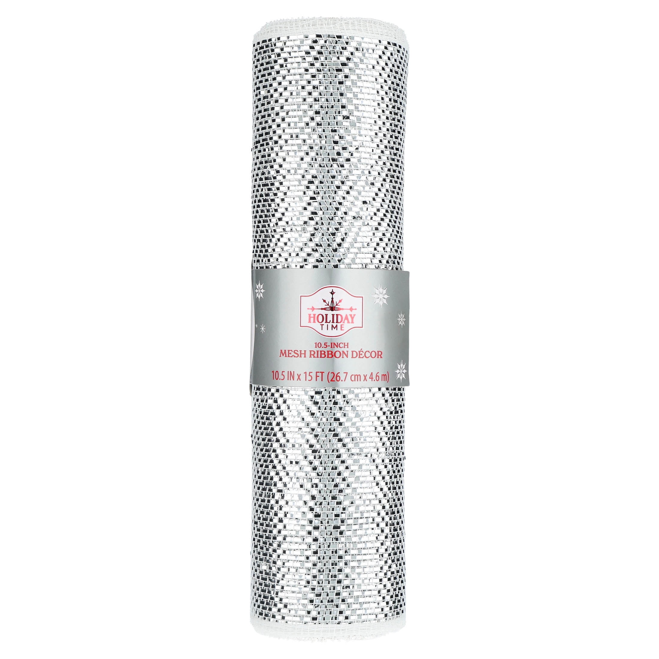Silver Mesh Christmas Ribbon, 10.5" x 15', by Holiday Time