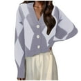 thumbnail image 1 of Cardigan pour Femmes Style Coréen Décontracté Col en V Tricoté Printemps Automne Style Léger Confortable Design Élégant, 1 of 5