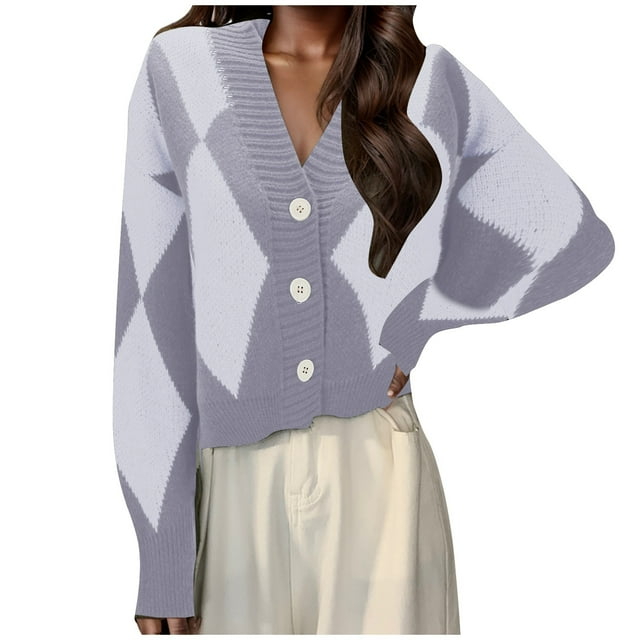 Cardigan pour Femmes Style Coréen Décontracté Col en V Tricoté Printemps Automne Style Léger Confortable Design Élégant
