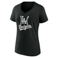 thumbnail image 2 of Women's Black Los Angeles Dodgers Fastball V-Neck T-Shirt, 2 of 3