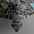 thumbnail image 4 of Math Equations Science Icons Black Pattern Rectangle Tablecloth 60"x102",Waterproof Polyester Rectangle Table Cloth, Wipeable Spillproof Polyester Tablecloth for Dining, Camping, Indoor and Outdoor, 4 of 6