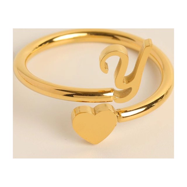 Fiudx Anillos de Inicial de Oro, Anillo Apilable con Letra Abierta, Joyería Ajustable con Alfabeto, Regalos Personalizados Únicos, Accesorio de Moda para Mujer, Perfecto para Mamá o Novia.