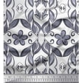 thumbnail image 1 of Soimoi Poly Georgette Fabric Filigree Damask & Artistic Leaves Print Sewing Fabric Yard 42 Inch Wide, 1 of 1