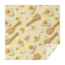 Square Tablecloth 42x42 Inch – Waterproof Polyester Printed Table Cover, Wrinkle Resistant & Washable for Kitchen Dining Picnic Party Decor, Single-v4-15, White