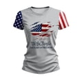 thumbnail image 3 of Youpwaven Women's 250th Anniversary USA Graphic T-Shirt, 2026 "We The People" Mismatched Sleeve Tee, Patriotic Ripped Flag Celebration Shirt, Independence Day Apparel, 3 of 6