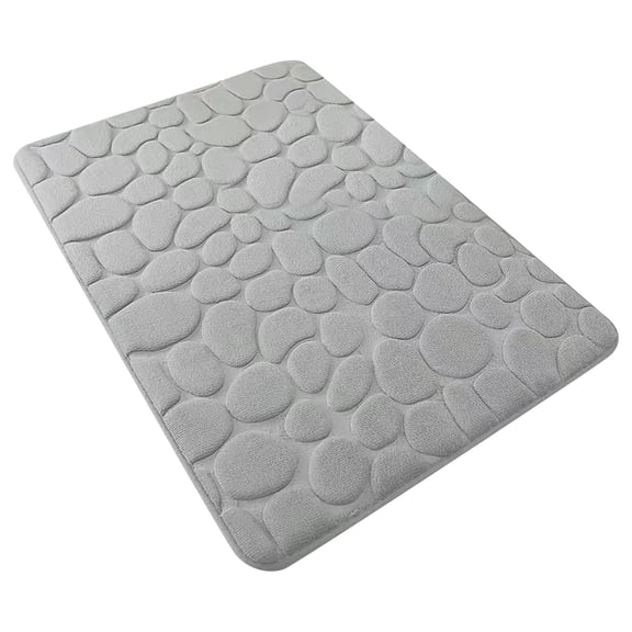 Memory Foam Bath Mat, Super Soft Absorbent Bathroom Rug Non Slip, Quick Dry, Machine Washable Floor Carpet for Tub Shower, Home Decor Accessories Light Gray