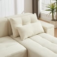 thumbnail image 6 of 3-in-1 Convertible Sleeper Sofa with Storage – Modular Corduroy Sectional Couch, Includes 4 Pillows, Versatile Design for Living Room, Easy Transformation to Bed or L-Shaped Sofa, 6 of 27