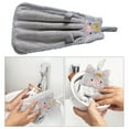 thumbnail image 3 of 1 Pcs Cute Hand Towels with Hanging Loop, Cartoon Animal Absorbent Hand Towels for Kitchen, Coral Fleece Plush Towel for Bathroom Bedroom（Gray）, 3 of 4