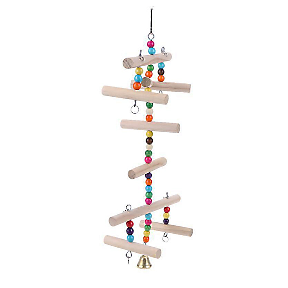 Bird Cage Accessories Pet Parrot Toy Hanging Wood Swing Toy Parakeet