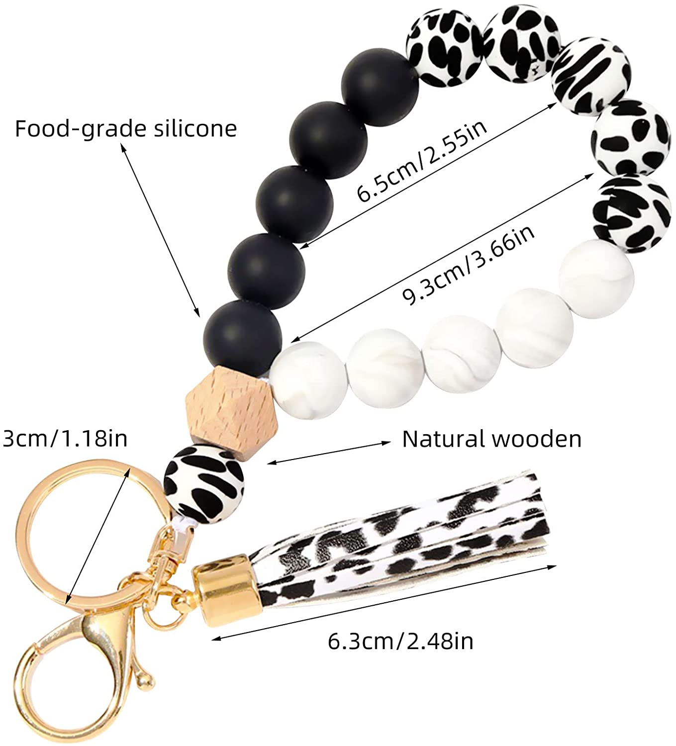 Silicone Keychain Bracelet Key Ring Car 