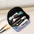 thumbnail image 2 of FORMRS Makeup Bag Travel Cosmetic Organizer for Women Fold Flat Zipper Pouch with Handle, Pink Marble Pattern, 2 of 8