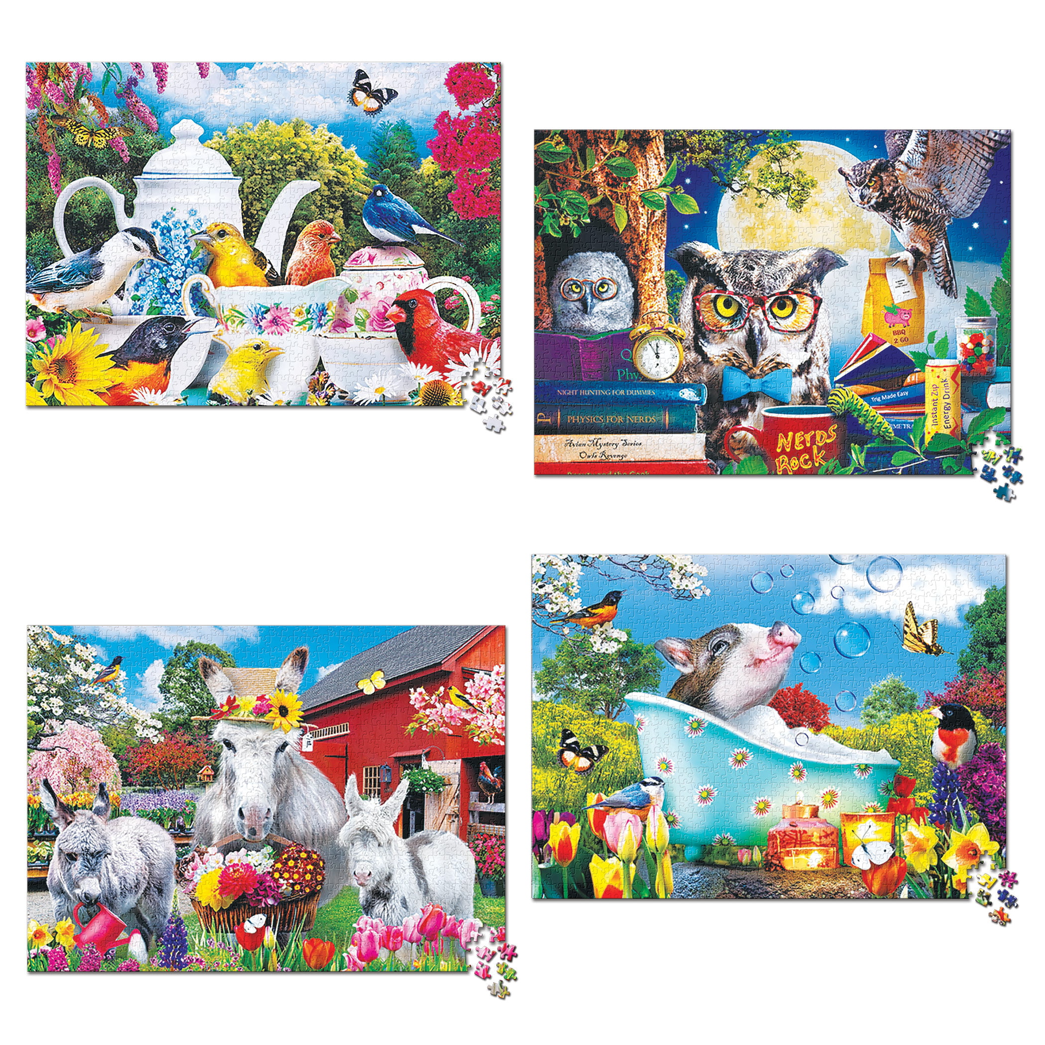 MasterPieces 500 Piece Jigsaw Puzzle – Wild & Whimsical 4-pack – 14