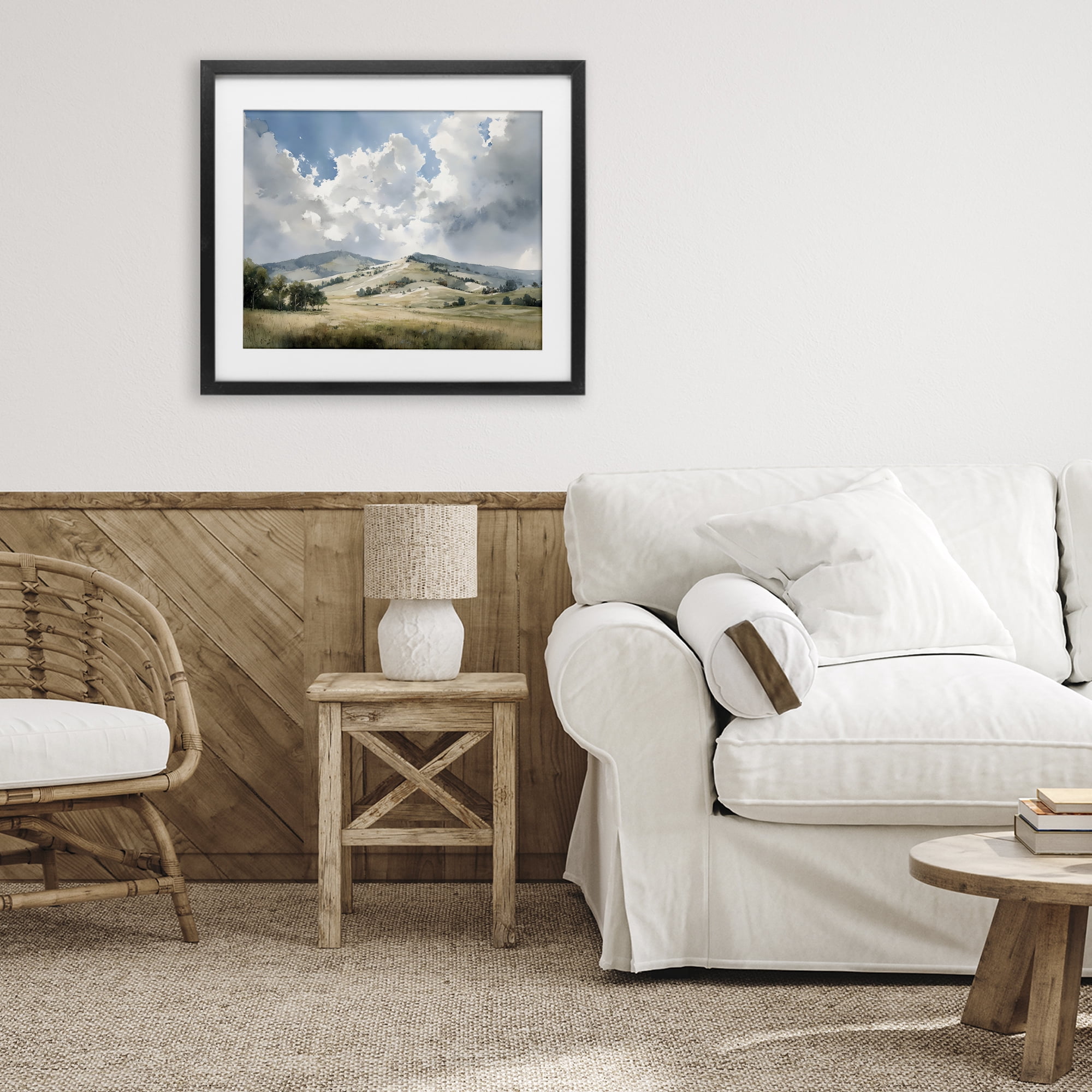 Stupell Industries Tranquil Hills Meadow Black Framed Print Under Glass, design by Franklyn Gregory