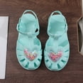 thumbnail image 2 of Gyujnb Girls Heart Sequin Jelly Sandals Soft Sole Casual Footwear,Adjustable Buckle Strap Closed Toe Water Shoes (Toddler, Little Girls),9-9.5 Years, 2 of 8