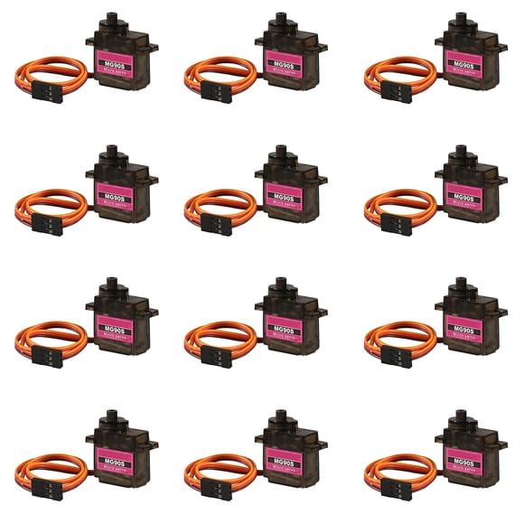 12Pcs Mg90S Servo Micro 180 9G Servo Motor Engranado Micro Servo Motor 9G Robot Inteligente Compatible Con Proyecto Raspberry Pi Coche Helicóptero Avión Barco (180 Giratorio)