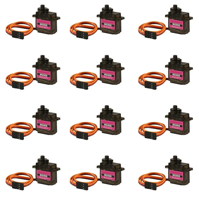 12Pcs Mg90S Servo Micro 180 9G Servo Motor Engranado Micro Servo Motor 9G Robot Inteligente Compatible Con Proyecto Raspberry Pi Coche Helicóptero Avión Barco (180 Giratorio)